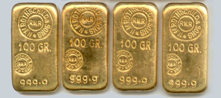 Rothschild Goldbarren 100 Gramm